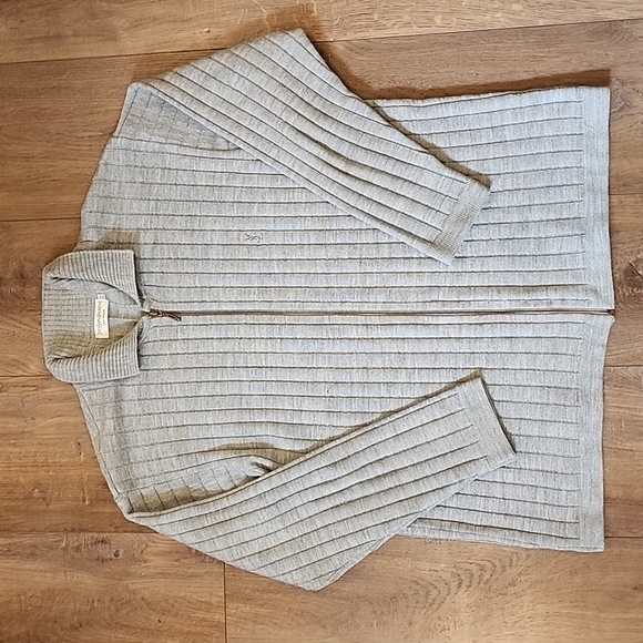 Yves Saint Laurent Cardigan Men's Full Zip Vintage Gray Ribbed Cuff & Co… - Picture 1 of 8